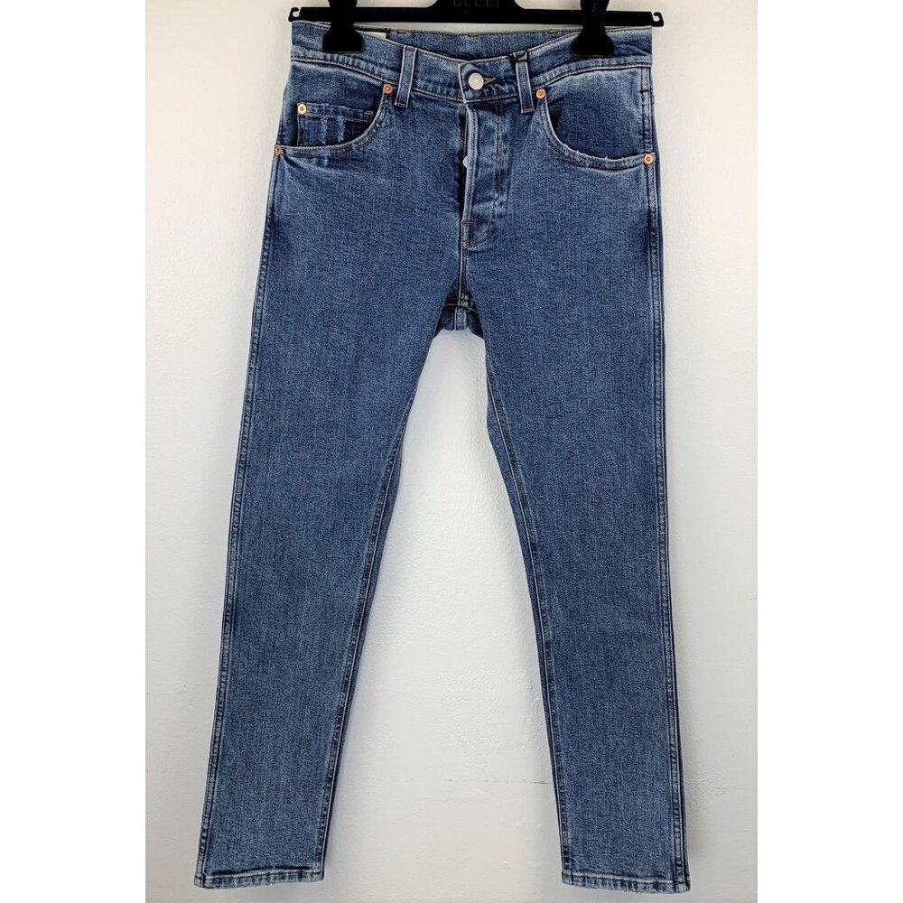 NWT Gucci tapered jeans in blue size 30